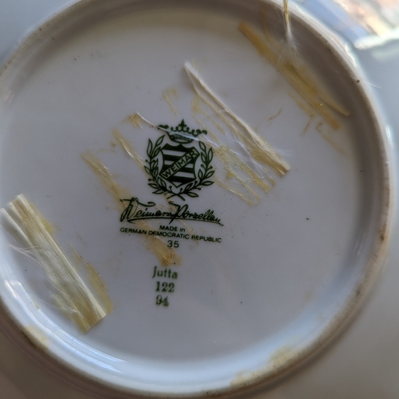 Weimar Jutta Pink Cabbage Rose German Porcelain Charger Plate Dish 1691B - Picture 3 of 3